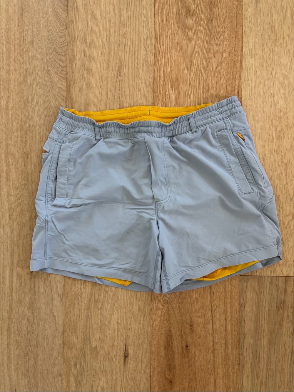 Birddogs Light Gray Athletic Shorts with Yellow Liner